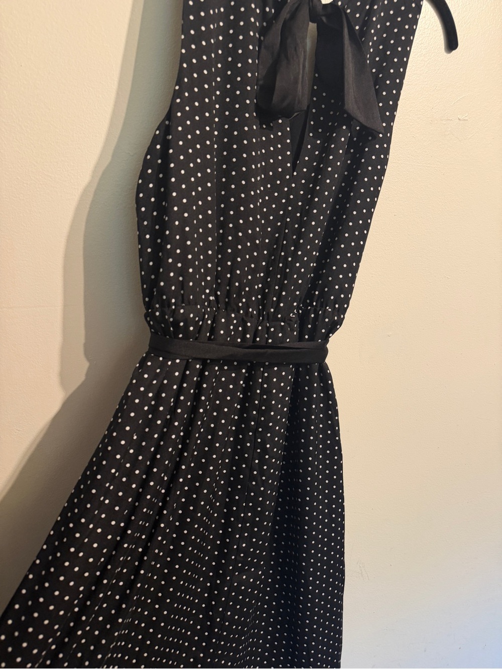 Draper James Black Polka Dot Tie-Back Midi Dress - Picture 8 of 9
